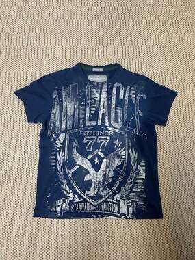 American Eagle Outfitters Men's Vintage Fit Graphic T-Shirt Navy Blue Size Mediu